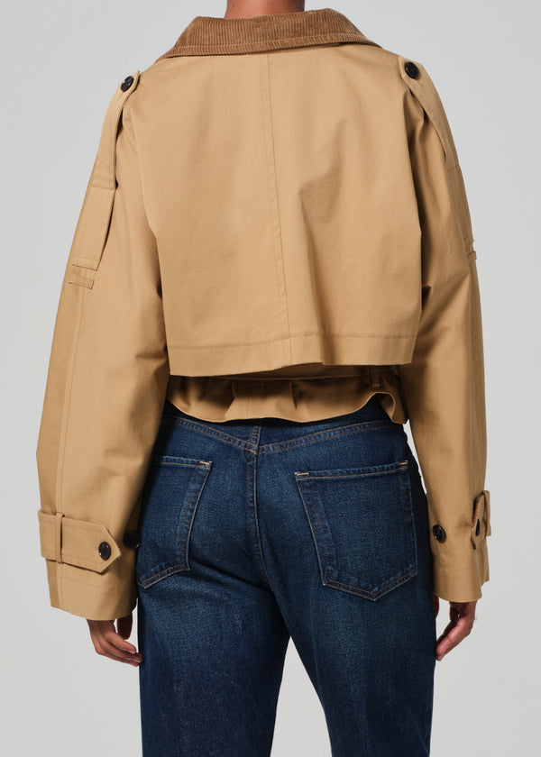 Gold Sign Kiernen Cropped Barn Jacket In British Tan