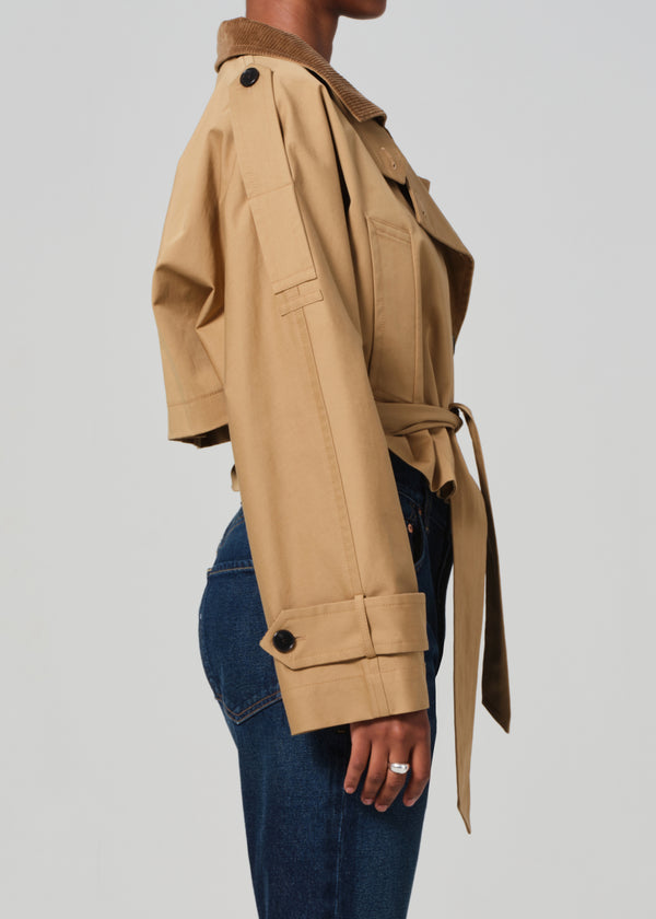 Gold Sign Kiernen Cropped Barn Jacket In British Tan