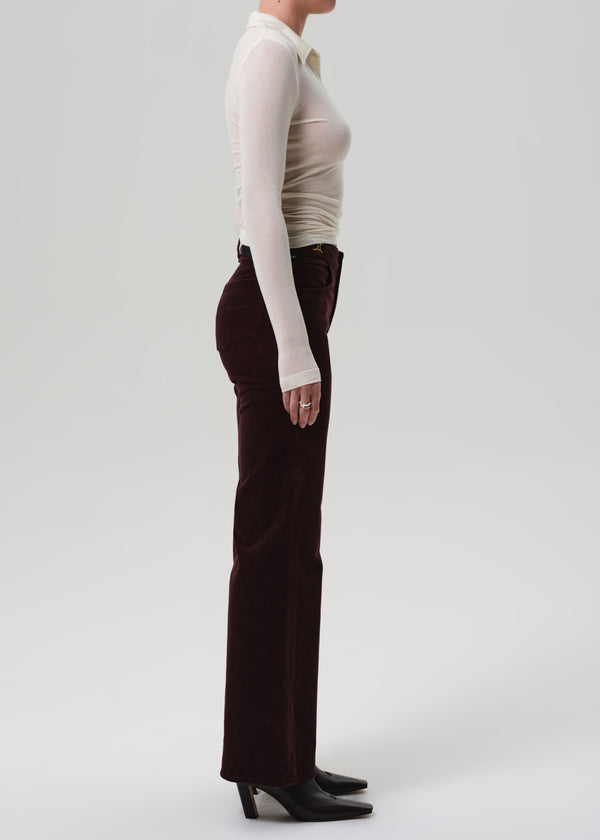 Gold Sign Kimberly Flare With Horsebit Corduroy In Mahogany