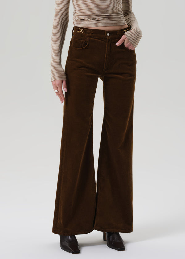 Gold Sign Kimberly Flare With Horsebit Corduroy In Manuka