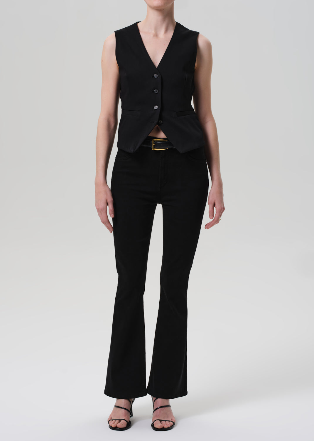 gold sign Lilah High Rise Bootcut 32.5" In Plush Black