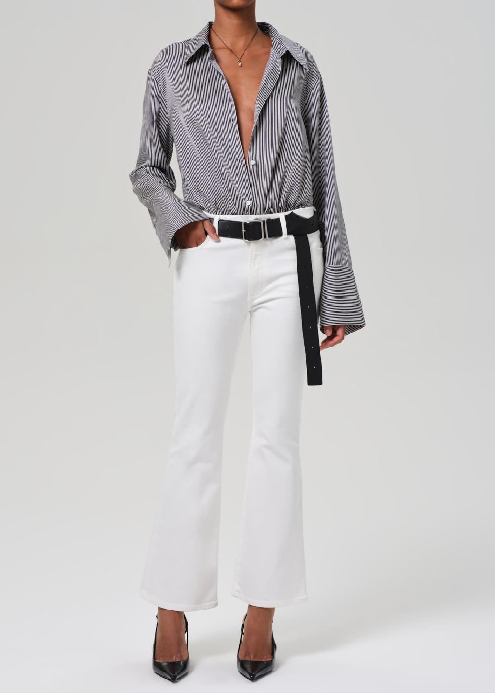 gold sign Lilah High Rise Bootcut 32.5" In Soft White