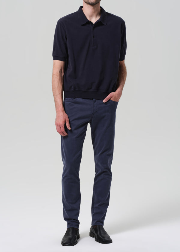 Gold Sign London Tapered Slim Brushed Sateen In Lowell Blue