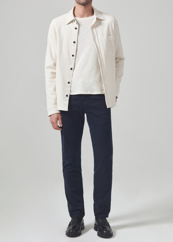 Gold Sign London Tapered Slim Brushed Sateen In True Navy