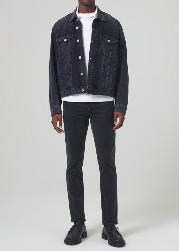 Gold Sign London Tapered Slim Velvet In Charred Cedar