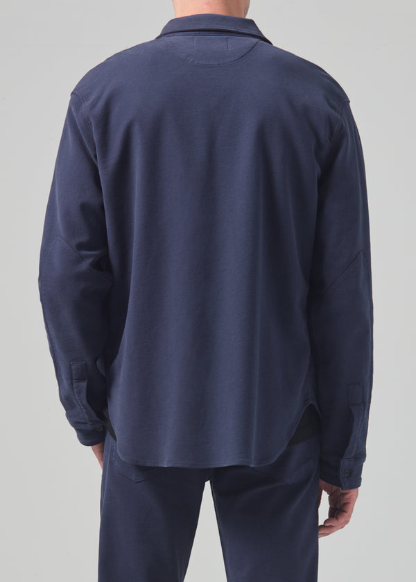 Gold Sign Luca Bucket Dye Shirt French Terry In Night Flight