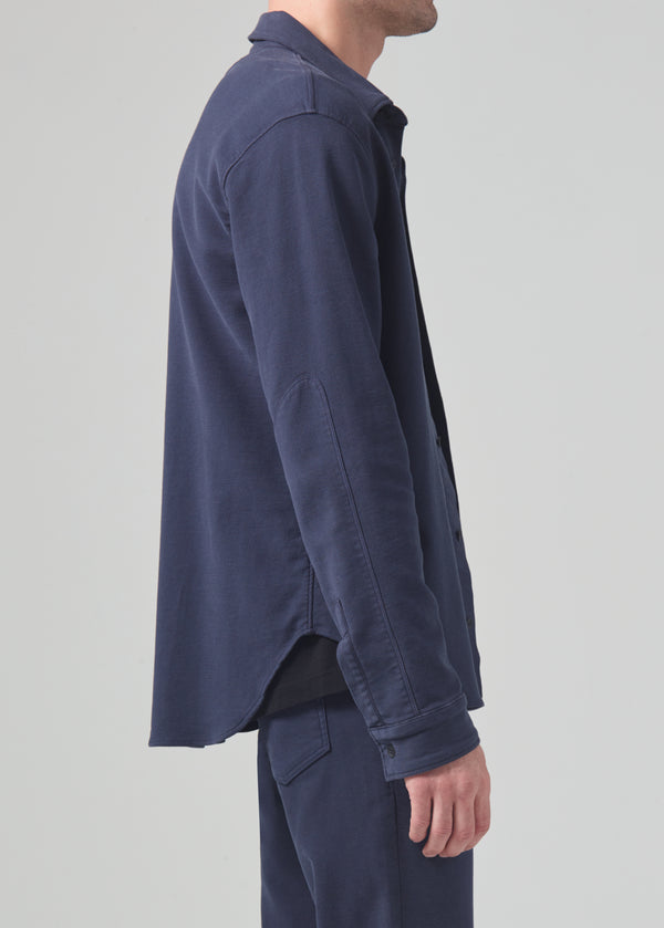 Gold Sign Luca Bucket Dye Shirt French Terry In Night Flight