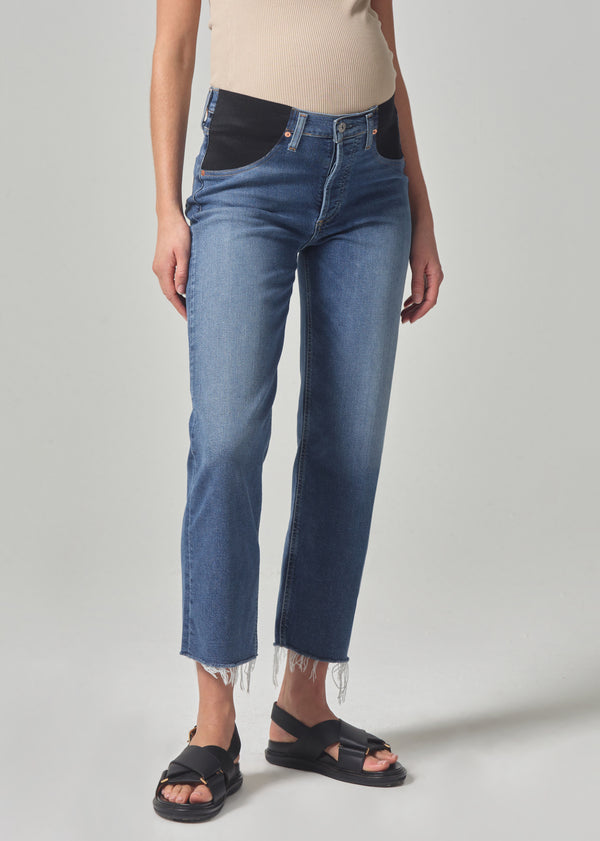 Gold Sign Maternity Florence Wide Straight In Blue Lotus