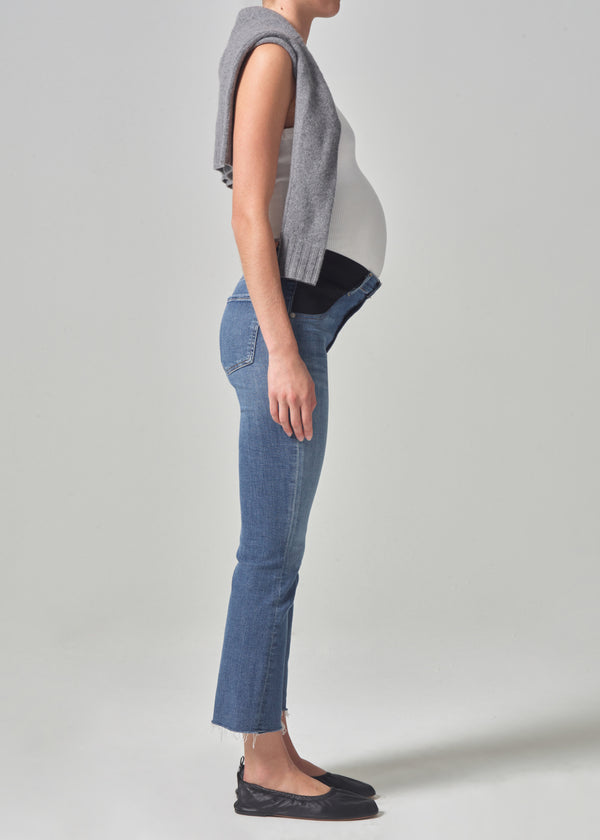 Gold Sign Maternity Isola Mid Rise Cropped Boot In Lawless