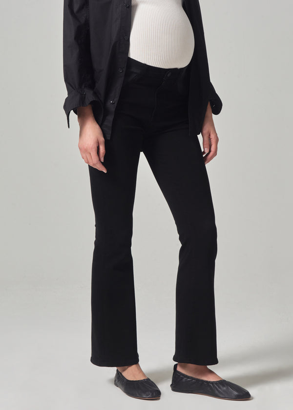 Gold Sign Maternity Lilah High Rise Bootcut 30" In Plush Black