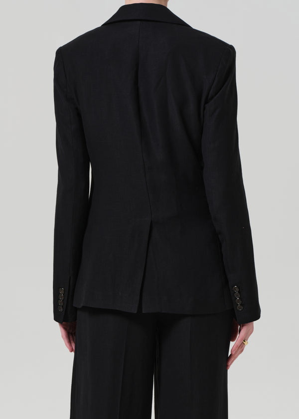 Gold Sign Unlined Weekend Blazer Linen Twill In Black