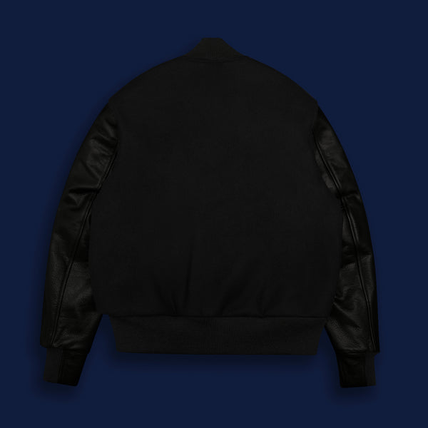 Golden Bear Sportswear THE ALBANY - Black Melton Wool/Black Leather Contemporary Fit