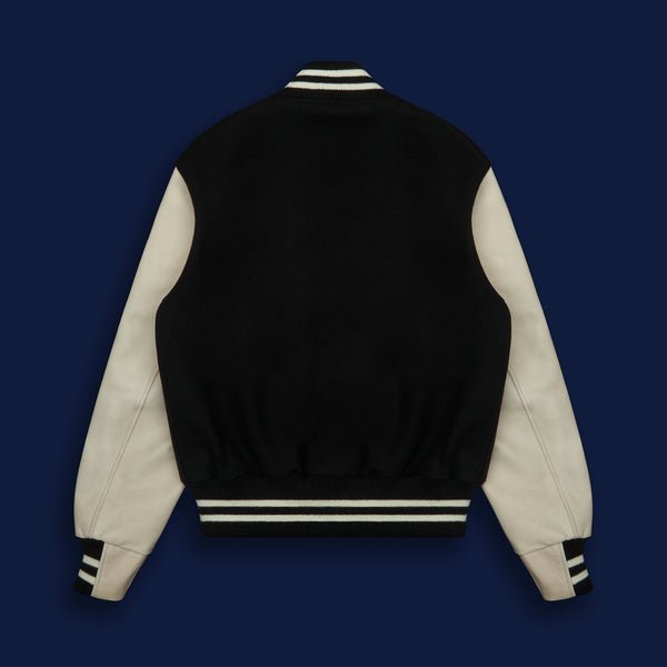 Golden Bear Sportswear THE ALBANY - Black Melton Wool/Stone Leather Contemporary Fit