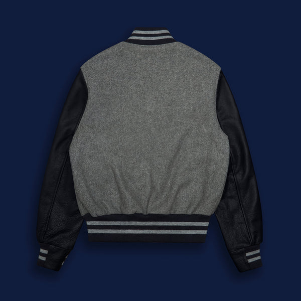 Golden Bear Sportswear THE ALBANY - Grey Melton Wool/Navy Leather Contemporary Fit