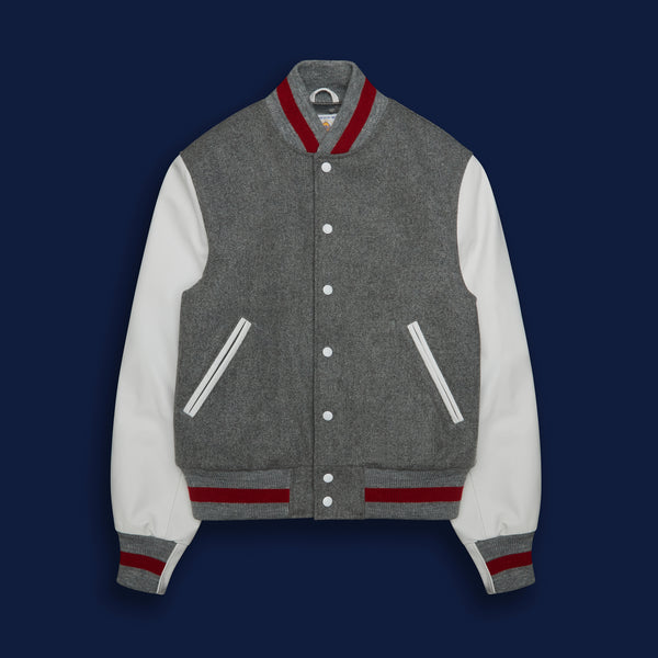 Golden Bear Sportswear THE ALBANY - Grey Melton Wool/White Leather Contemporary Fit