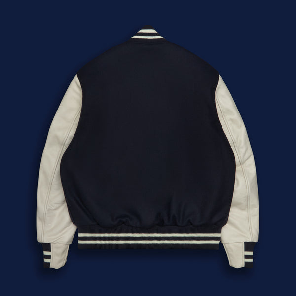 Golden Bear Sportswear THE ALBANY - Navy Melton Wool/Stone Leather Classic Fit