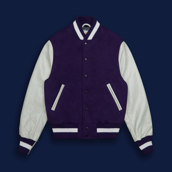 Golden Bear Sportswear THE ALBANY - Purple Melton Wool/White Leather Contemporary Fit