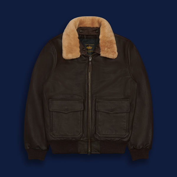 golden bear sportswear THE CARTER - Cigar Brown Leather Contemporary Fit