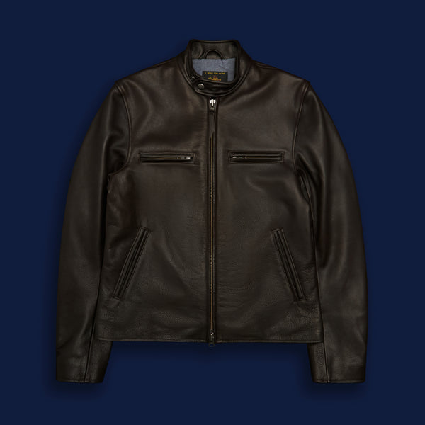 golden bear sportswear THE LODI - Dark Brown Leather Slim Fit