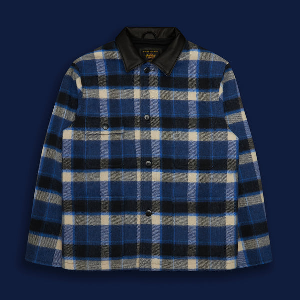 golden bear sportswear THE NEWMAN - Blue/Black Plaid Wool Tailored Classic Fit