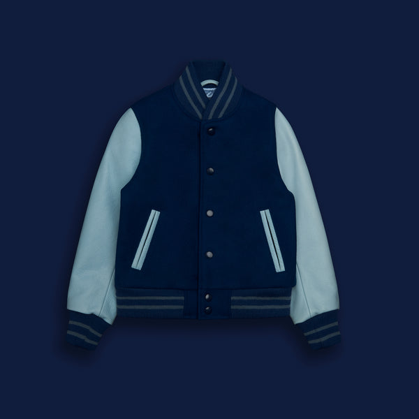 golden bear sportswear THE PINT SIZE - Royal Blue Melton Wool/Light Blue Leather Kids Fit