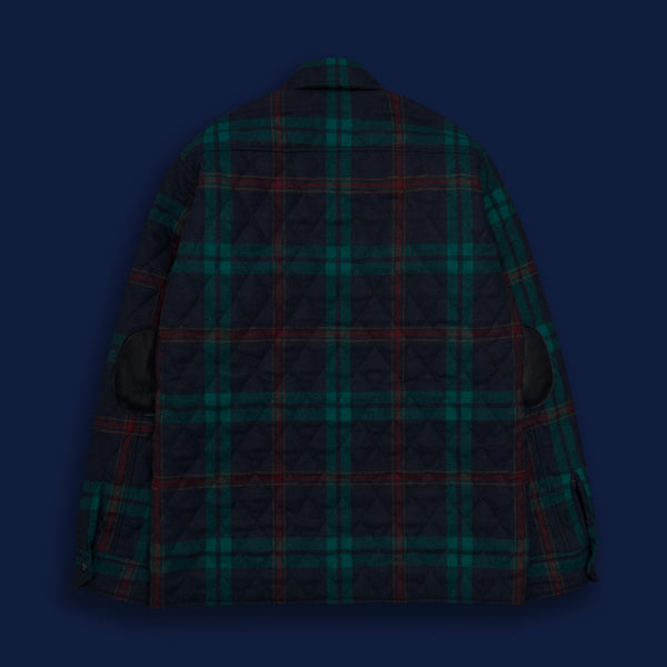 Golden Bear Sportswear THE POTRERO - Blue/Green Quilted Plaid Wool Contemporary Fit