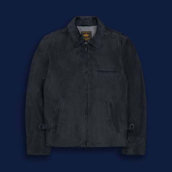 golden bear sportswear THE WATERFRONT - Dark Navy Suede Contemporary Fit