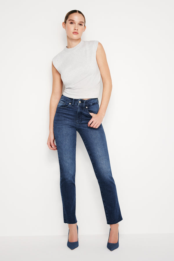 Good American ALWAYS FITS GOOD CLASSIC SLIM STRAIGHT JEANS