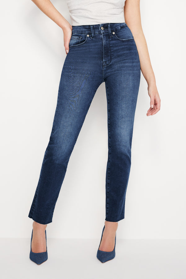 good american ALWAYS FITS GOOD CLASSIC SLIM STRAIGHT JEANS