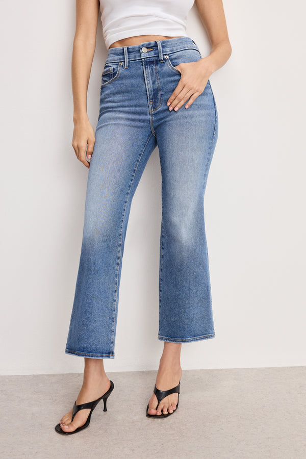 Good American ALWAYS FITS GOOD LEGS CROPPED MINI BOOT JEANS