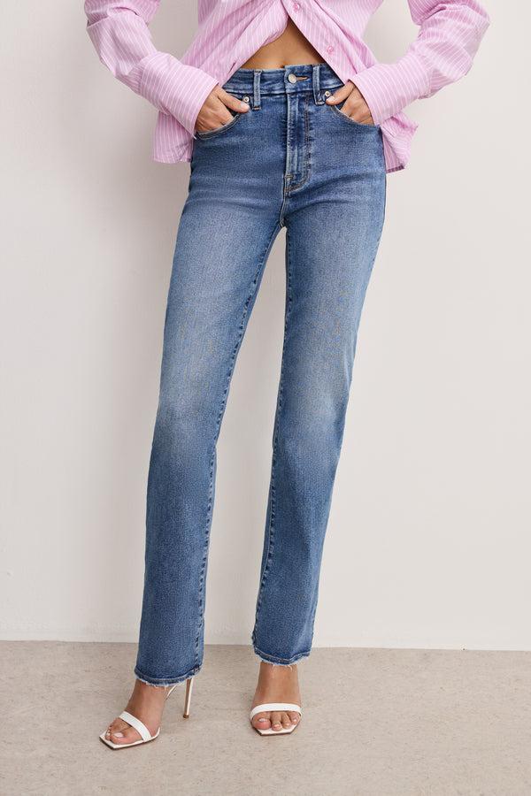 Good American ALWAYS FITS GOOD LEGS STRAIGHT JEANS LONG