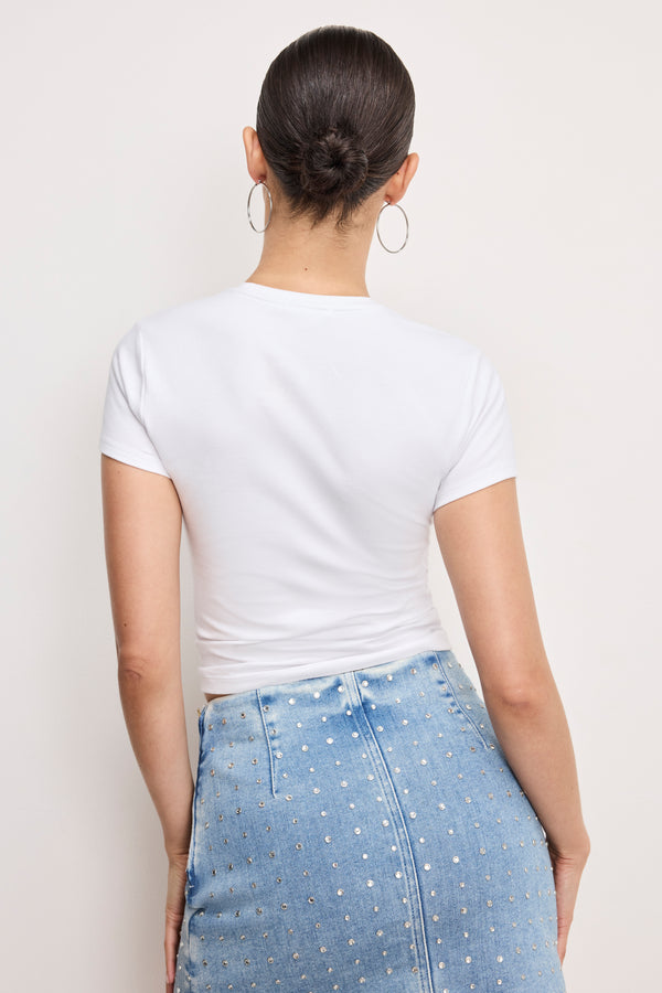 Good American DOLLY SIGNATURE SUPER STRETCH BABY TEE