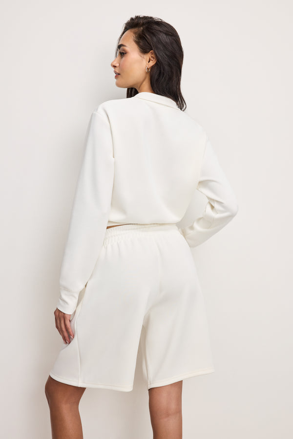 Good American AIR SOFT SCUBA HALF ZIP SWEATSHIRT