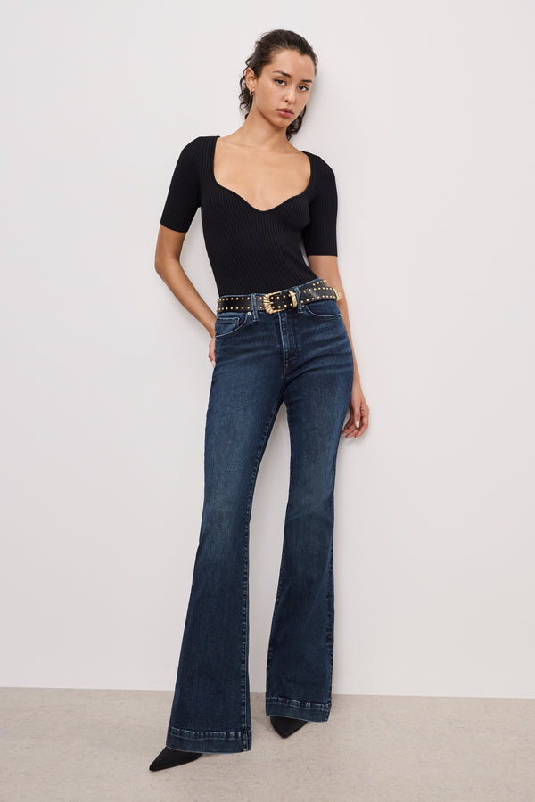 good american ALWAYS FITS GOOD LEGS FLARE JEANS