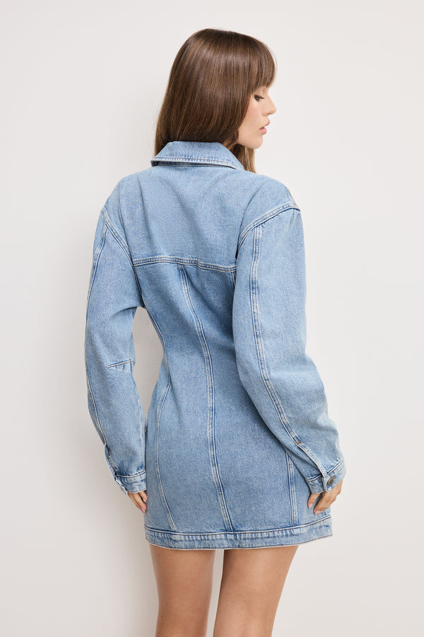 Good American BARREL LONG SLEEVE MINI DRESS