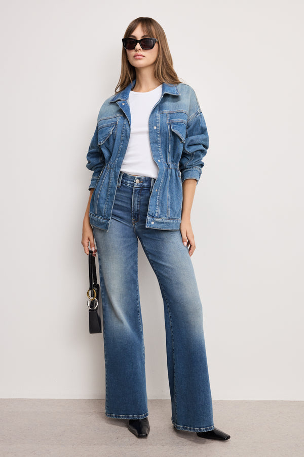 Good American BARREL SLEEVE DENIM JACKET