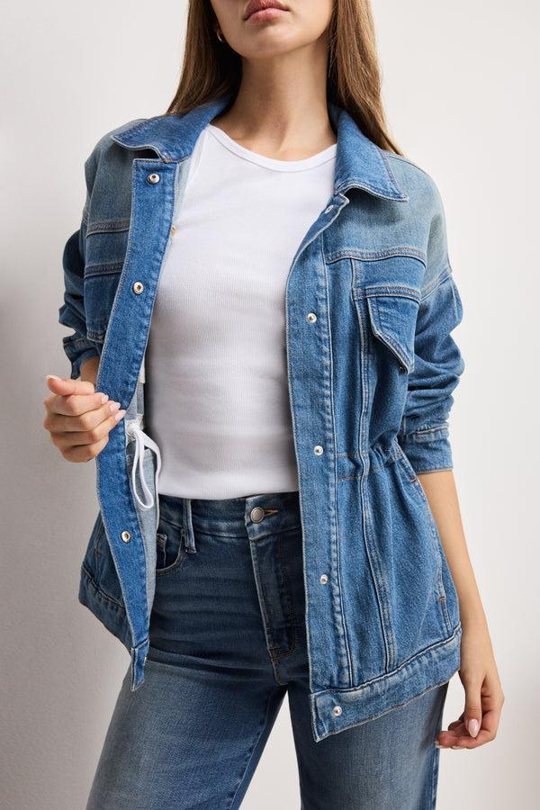 Good American BARREL SLEEVE DENIM JACKET