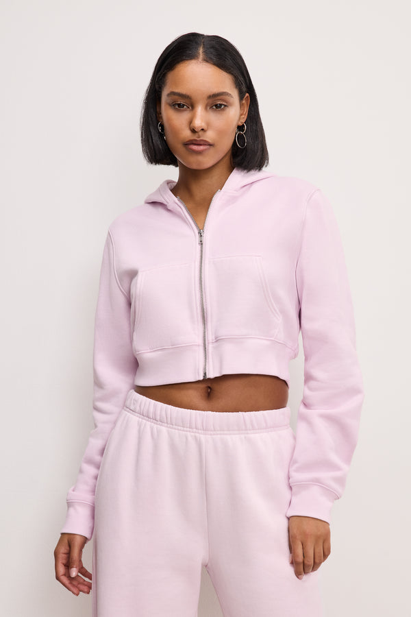 good american BRUSHED FLEECE ZIP HOODIE