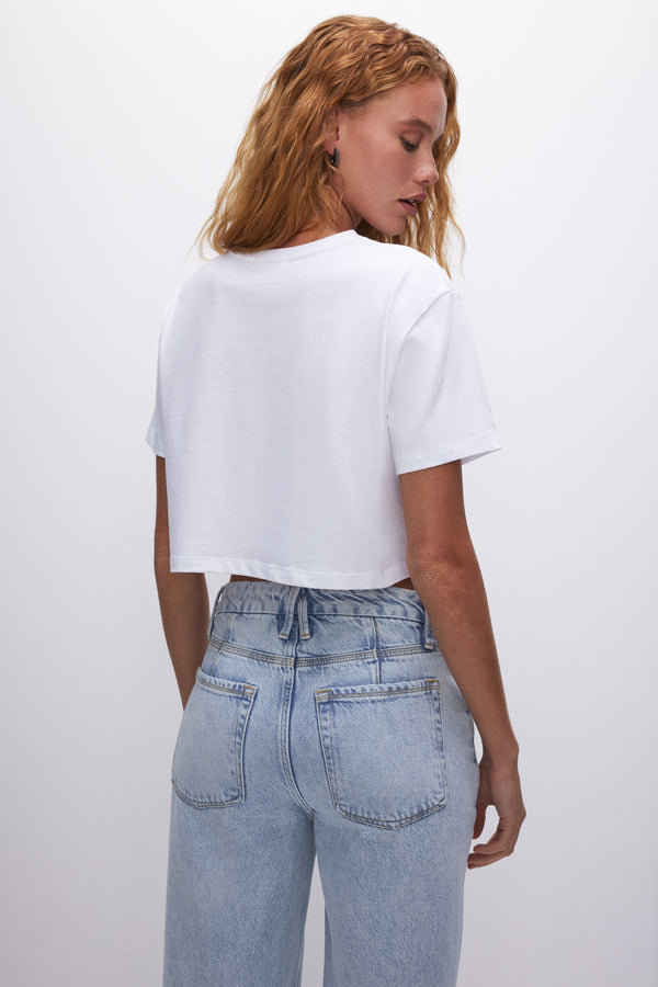 Good American COTTON CROPPED TEE