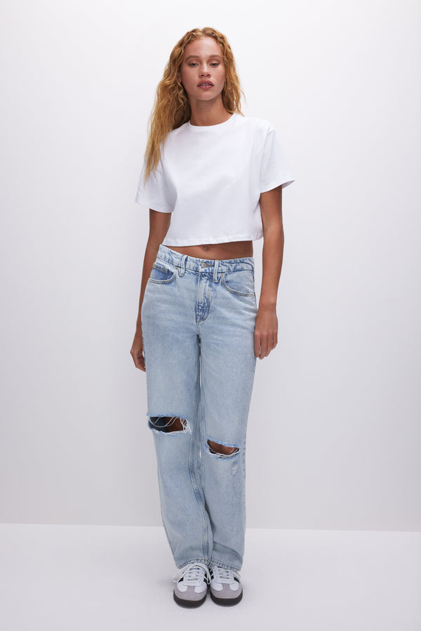 Good American COTTON CROPPED TEE