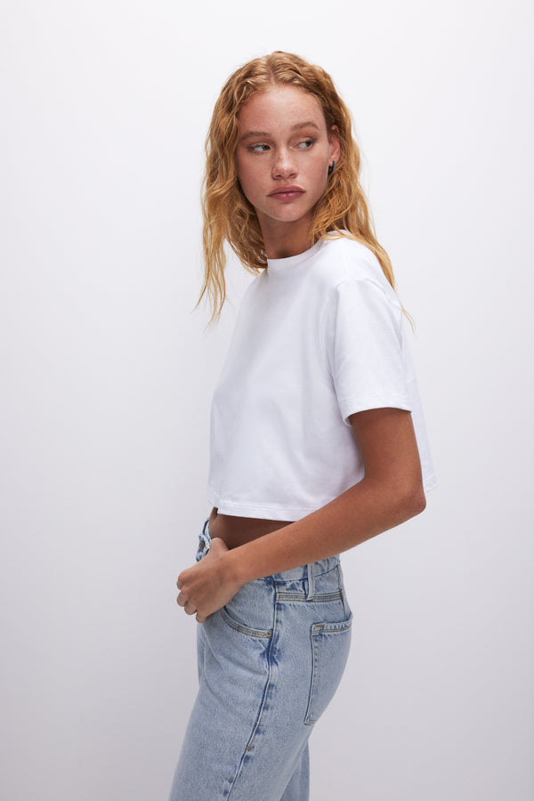 Good American COTTON CROPPED TEE