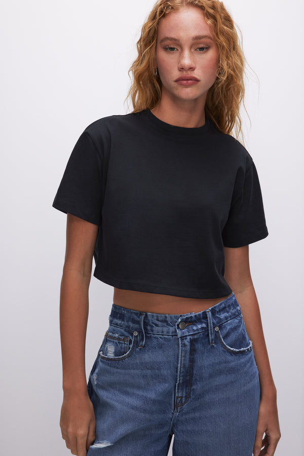 Good American COTTON CROPPED TEE