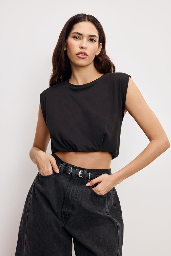 good american COTTON MUSCLE TEE