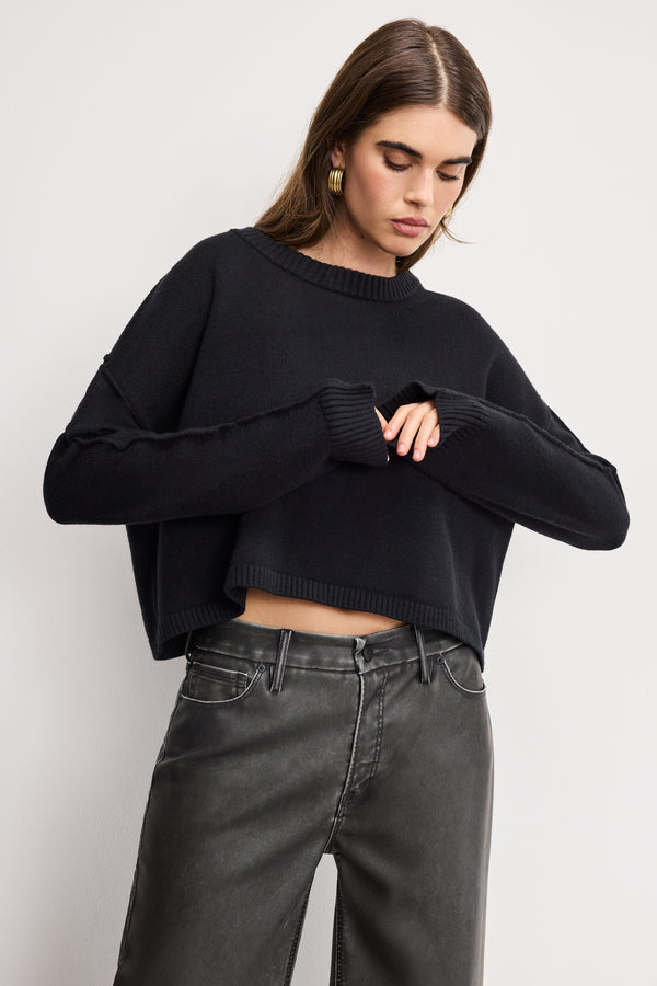 Good American COZY KNIT CREW NECK