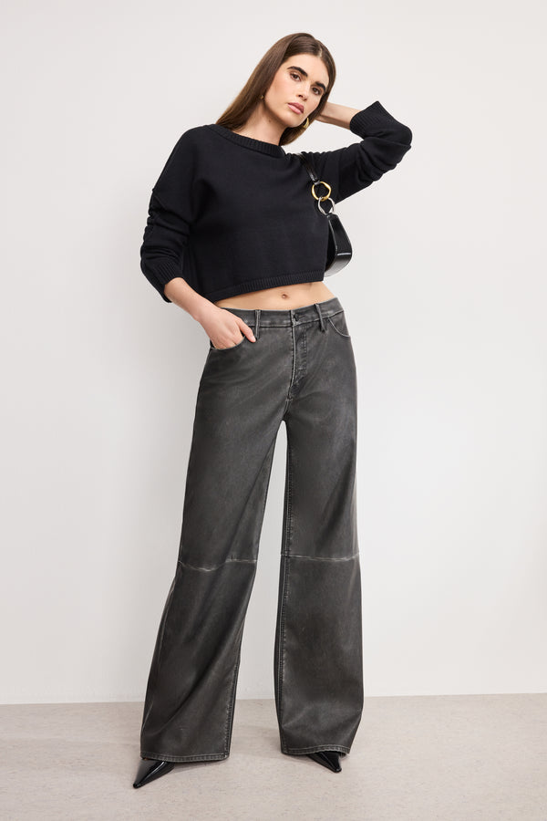 Good American COZY KNIT CREW NECK