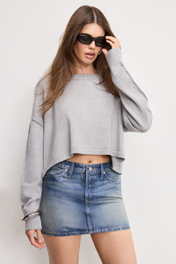 good american COZY KNIT CREW NECK