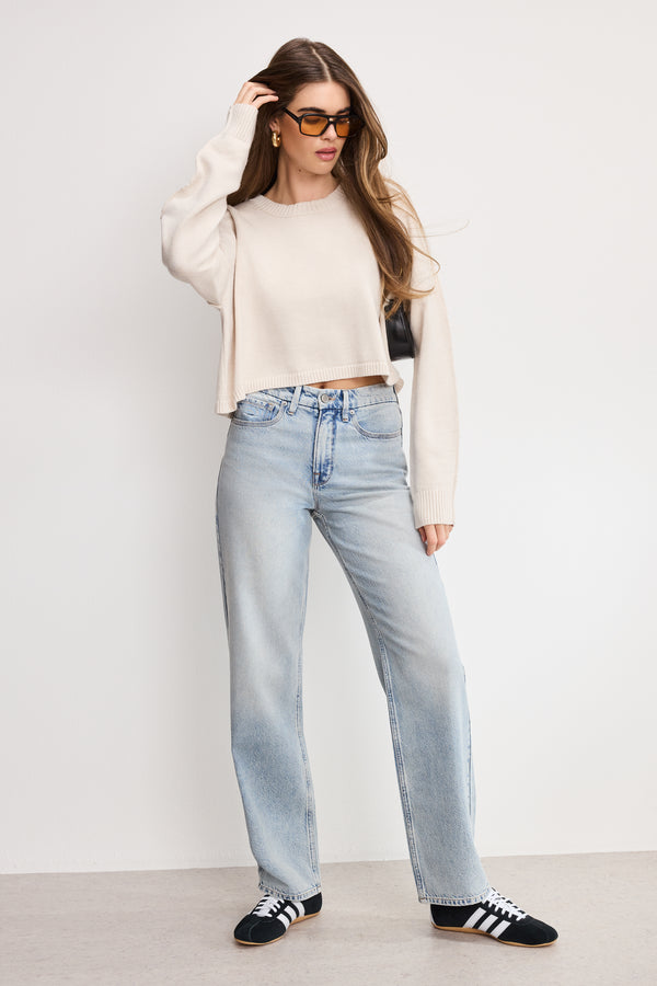 Good American COZY KNIT CREW NECK