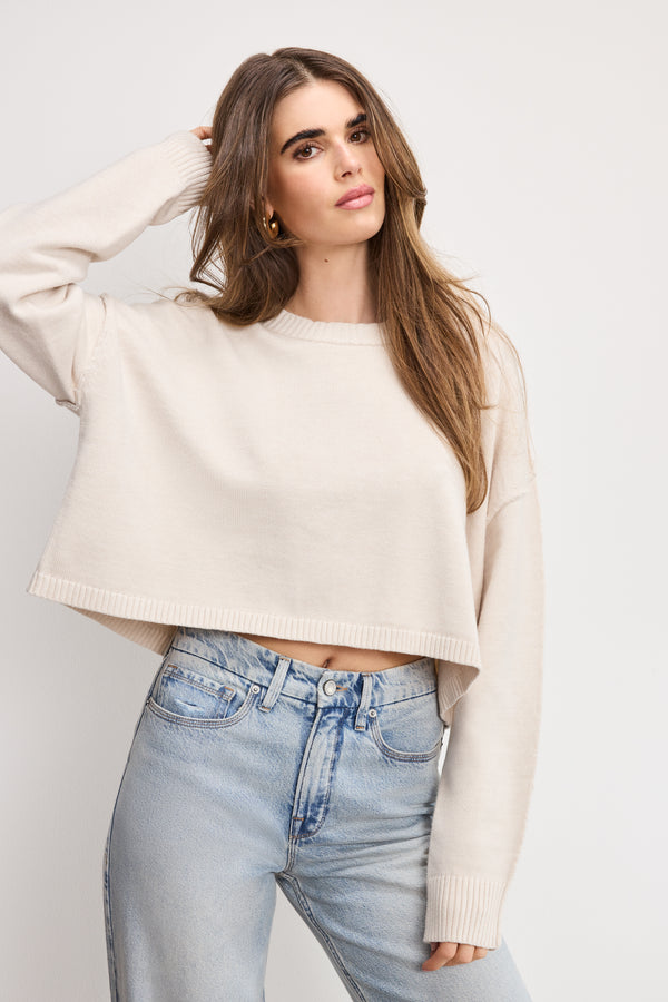 good american COZY KNIT CREW NECK