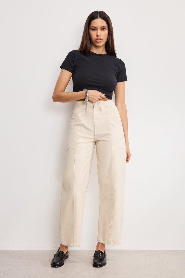 good american CROPPED BARREL PANTS