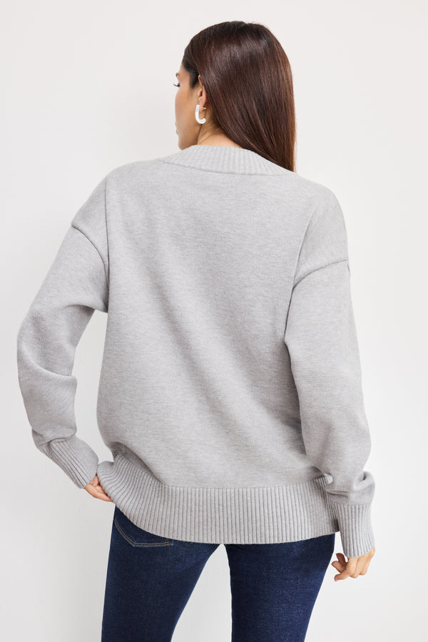 Good American DEEP V KNIT SWEATER